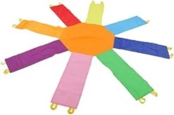 SPYMINNPOO Umbrellas Doll Game,Octagonal Fun Game Umbrella Early Education Interactive Kindergarten Sense Training Rainbow Umbrella With 16 Handles Hanging Decorative Props For Kids(2.4m/7.9ft) -BEYBLADE Sale Store 31GbsCI3QiL. AC