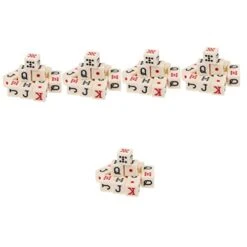 Ibasenice Role Playing Dice 75 Pcs Poker Dice Liars Dice Wear-Resistant Dice Set Funny Game Chips Party Supplies Spain Acrylic Portable Dice Set Alphabet Toys