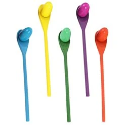 TOYANDONA Kids Toys 5 Sets Lawn Indoor Plaything Balance Carnival Integration Random And Funny Wooden Outdoor Eggs Children Halloween Kids Race Spoon Playing Gift Activity Games, Color Baby Spoons