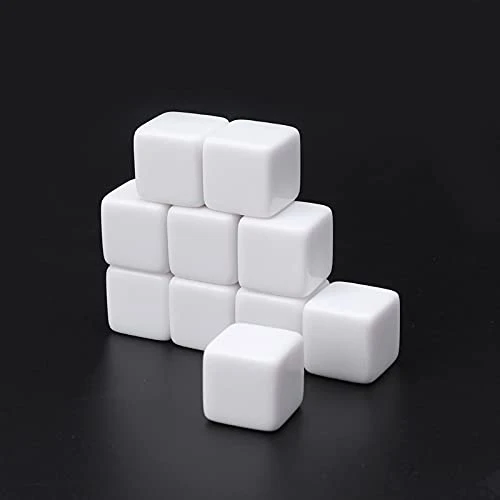 MOXIOU DC 10pcs 18mm DIY Blank Dice Acrylic Polyhedron Teaching Engraving Write Toys D106 (Color : A) 6 MOXIOU DC 10pcs 18mm DIY Blank Dice Acrylic Polyhedron Teaching Engraving Write Toys D106 (Color : A) - Image 4