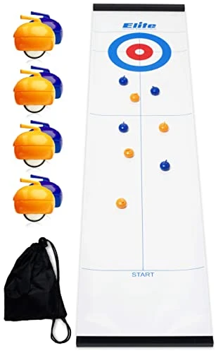 Elite Sportz Equipment Curling Game - Tabletop Games For Adults, Kids & Families - 4 Ft X 1 Ft Mat For Indoor Fun W/Bonus Travel Bag - Ages 6 & Up 3 Elite Sportz Equipment Curling Game - Tabletop Games For Adults, Kids & Families - 4 Ft X 1 Ft Mat For Indoor Fun W/Bonus Travel Bag - Ages 6 & Up