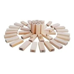 SHANGMAOYO 54 Pieces Giant Tumble Tower Blocks Game Giant Wood Stacking Game With 1 Dice Set For Adult, Kids, Family -BEYBLADE Sale Store 31nYGLzRXdL