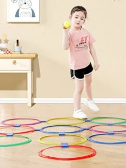 WXYZ Fun Hopscotch Ring Game For Kids, 5 Rings And 5 Connectors, 36cm/14in Agility Circle (Color : 5pcs, Size : 36cm) -BEYBLADE Sale Store 411gHg4c9tL