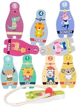 Ibasenice Infant Toys 2 Sets Wooden Toy Wood Sports Cartoon Games Bowling Development Early For Mini Game Plaything Animal Indoor Play Educational Interactive Toss Kit Supplies Toys Wooden Toys -BEYBLADE Sale Store 414ufwXPo2L. AC