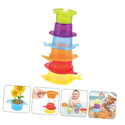 Totority 5 Sets Intelligent Toddler Bathing Cups Beach Educational Bathtub Sand Cartoon Stacking Kids Children Cup Baby Bath Plaything Toy Lovely 7 Totority 5 Sets Intelligent Toddler Bathing Cups Beach Educational Bathtub Sand Cartoon Stacking Kids Children Cup Baby Bath Plaything Toy Lovely - Image 5