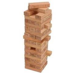 Alomejor Wood Block Stacking Game Exercise Socialization With Stacking High Domino Modeling Enhance The Ability Super Fun For Family Gatherings Parties And Daily Backyard Fun