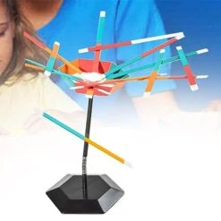 Xiteluo Stick Stack Game Multicolor 36 Pieces Desk Balancing Toys For Kids, Lightweight Balancing Desk Stack It Up Multiplayer Play Set