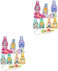 Ibasenice Infant Toys 2 Sets Wooden Toy Wood Sports Cartoon Games Bowling Development Early For Mini Game Plaything Animal Indoor Play Educational Interactive Toss Kit Supplies Toys Wooden Toys -BEYBLADE Sale Store 41BLGlpuidL. AC