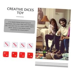 Toyvian 56 Pcs Dice Poker Party Game Toy Kids Dice Stacking Early Educational Toys Stacking Toys Role Playing Dice Kids Gifts Square Dice Creative Dices Toy Novel Dice Props Acrylic Chic