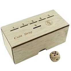 YIPPLE Coin Drop - Dice Games For Families With Pennies For 2-6 Players, Penny Game Wood Box