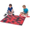 Etna 3-in-1 Giant Checkers & Tic Tac Toe Game Set With Reversible Mat - Enjoy Game Nights With Family & Friends Anywhere - Includes 16 Foam Checker Pieces, 4' X 4' Dual-Sided Mat, & Storage Bag -BEYBLADE Sale Store 41EWuCDiCBL