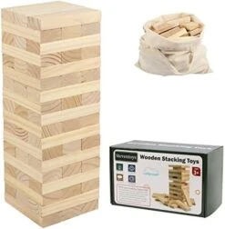 Steventoys Tumble Tower Set, 54PCS Large Timber Game With Storage Bag, Wooden Stacking Games For Kids Adults And Family, Outdoor And Indoor Play -BEYBLADE Sale Store 41EfzWQMsaL. AC