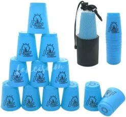Lancisism 48Pcs Quick Stacking Cups Set, BPA-Free Material Sports Training Stacking Cup Game, Classic Family Game For Kids Adults Family, Great Gift Idea (Blue & Green & Purple & Red) -BEYBLADE Sale Store 41EgLFKQtL. AC