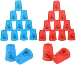 Cibolar Sport Stacking Cups, 24pcs Sports Stacking Cups Training Game For Challenge Competition Travel Party Gift For Kids And Adults, Blue+Red -BEYBLADE Sale Store 41GGAOtYCLL. AC