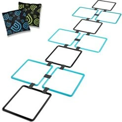 GETMOVIN SPORTS Hopscotch Squares Set With 2 Premium Beanbags Giant Sized 15 Inch Squares With 15 Connectors For Indoor/Outdoor Portable Fun Conditioning Agility Training