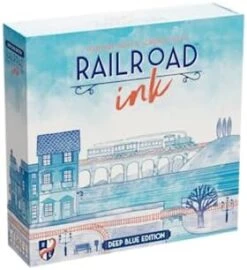 Horrible Guild Railroad Ink: Deep Blue Edition - Roll Dice And Draw Railways And Routes, 7 Rounds To Expand Your Rail Map - Expansion Dice Included Ages 8 & Up (Packaging May Vary) -BEYBLADE Sale Store 41MweU42fGL. AC