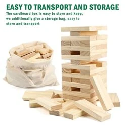 Steventoys Tumble Tower Set, 54PCS Large Timber Game With Storage Bag, Wooden Stacking Games For Kids Adults And Family, Outdoor And Indoor Play -BEYBLADE Sale Store 41NtEV5alOL