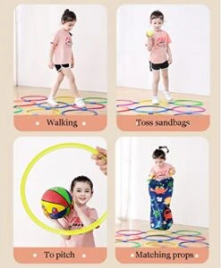 WXYZ Fun Hopscotch Ring Game For Kids, 5 Rings And 5 Connectors, 36cm/14in Agility Circle (Color : 5pcs, Size : 36cm) -BEYBLADE Sale Store 41P9V1QVixL