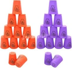 Lancisism 48Pcs Quick Stacking Cups Set, BPA-Free Material Sports Training Stacking Cup Game, Classic Family Game For Kids Adults Family, Great Gift Idea (Blue & Green & Purple & Red) -BEYBLADE Sale Store 41RoGZaUUbL. AC