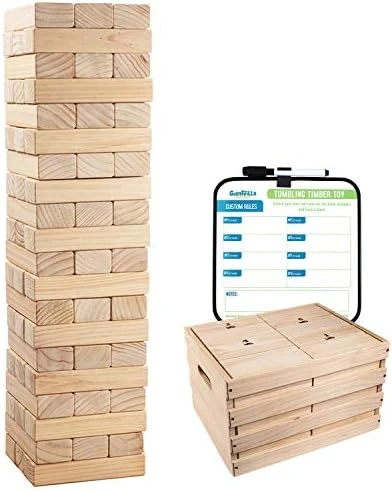 Giantville Giant Tumbling Timber Toy + Carry Bag + Dice - Jumbo JR. 54-Piece Wooden Stacking Tumble Blocks - Premium Pine Wood Life Size Tower Floor Game For Kids & Adults - Grows To Almost 4-Feet 10 Giantville Giant Tumbling Timber Toy + Carry Bag + Dice - Jumbo JR. 54-Piece Wooden Stacking Tumble Blocks - Premium Pine Wood Life Size Tower Floor Game For Kids & Adults - Grows To Almost 4-Feet - Image 8