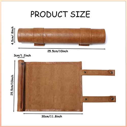 Dice Mat With Storage, 2 In 1 PVC Leather Dice Rolling Tray, Portable DND Dice Game Accessory, Brown 6 Dice Mat With Storage, 2 In 1 PVC Leather Dice Rolling Tray, Portable DND Dice Game Accessory, Brown - Image 4