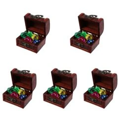 5sets Color Diamonds Crafting Childrens Wooden With Play Chest Accessories Vintage Chests Handcrafts Jewels Acrylic Toys Lovely Storage Decoration Souenir Party Pirate Toy