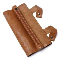 Dice Mat With Storage, 2 In 1 PVC Leather Dice Rolling Tray, Portable DND Dice Game Accessory, Brown