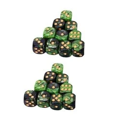 Polyhedral Dice 25pcs 6 Acrylic Dice Role Playing Dice Bulk Dice D20 Dice Green Dice For Women Dice Table Dice Black D6 Desktop Game Props Bulk Dice Table Game Party Dice