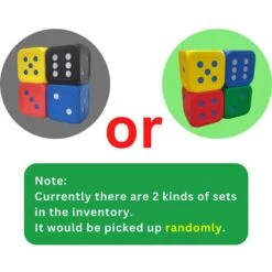 Macro Giant 6 Inch PU Foam Jumbo Big Playing Dice, Set Of 4, Basic Color, Math Teaching, Teaching Aids, Board Games, Kid Toy -BEYBLADE Sale Store 41XUHeurCcL