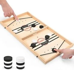 22.8" Foldable Large Fast Sling Puck Game, Slingshot Games Toy For Adults -Child,Table Desktop Battle Wooden Hockey Table Game, Family Foosball Winner Board Games Toys -BEYBLADE Sale Store 41ZO8lSDXoL. AC