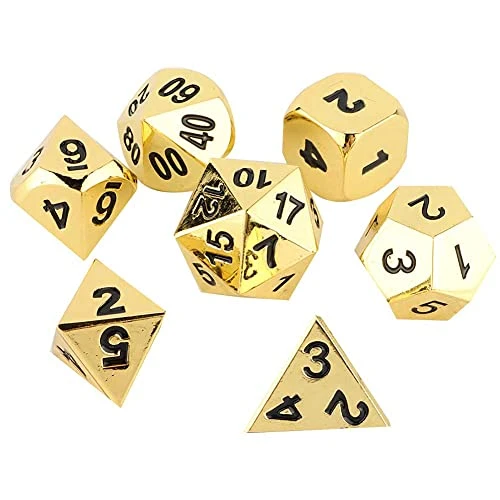 ZJchao Multi Sided Dice, Metal Dice, Portable For Casino Theme Activity(Imitation Gold) 3 ZJchao Multi Sided Dice, Metal Dice, Portable For Casino Theme Activity(Imitation Gold)