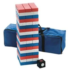 S&S Worldwide Giant Patriotic Tumbling Timbers. Oversized Version Of Popular Stacking Game With Lightweight Hollow Plastic Blocks. 50% Lighter Than Wood! Includes Bag And 54-6" X 2" X 1" Blocks. -BEYBLADE Sale Store 41eaRnnyHtL