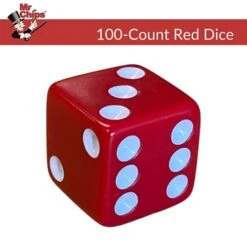MR CHIPS D6 Standard 16 Mm Opaque Dice With Pip Dots - 100 Pack - Red -BEYBLADE Sale Store 41etW9h89TS