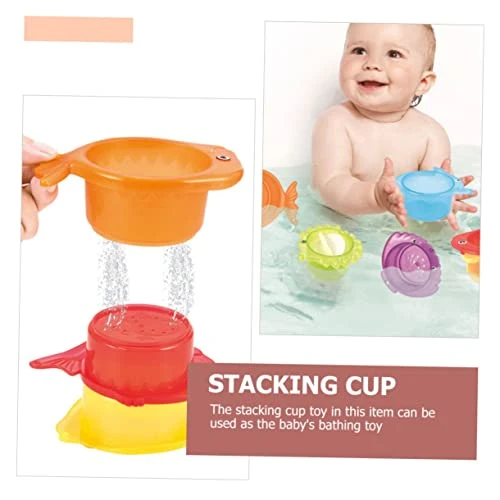 Totority 5 Sets Intelligent Toddler Bathing Cups Beach Educational Bathtub Sand Cartoon Stacking Kids Children Cup Baby Bath Plaything Toy Lovely 9 Totority 5 Sets Intelligent Toddler Bathing Cups Beach Educational Bathtub Sand Cartoon Stacking Kids Children Cup Baby Bath Plaything Toy Lovely - Image 7