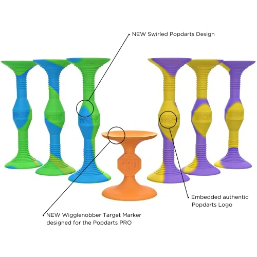 Popdarts PRO Pack Game Set (Wigglenobber Target Marker) - Indoor, Outdoor Suction Cup Throwing Game - Competition With A POP 4 Popdarts PRO Pack Game Set (Wigglenobber Target Marker) - Indoor, Outdoor Suction Cup Throwing Game - Competition With A POP - Image 2