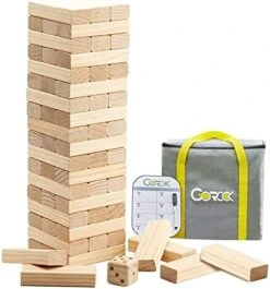 GOROCK Giant Tumble Tower, Stacking Timber With Scoreboard | Dice | Carrying Bag, 57 PCS Wooden Block Building Game For Kids Adults Family(Stacks Up To 4.2 FT) -BEYBLADE Sale Store 41k5mHKO1RL. AC