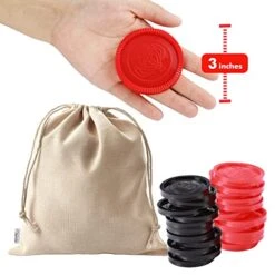 Jumbo Checkers Board Game Mat And Giant Tic Tac Toe 3-in-1 Set For Kids And Adults, Outdoor Toy Checker Rug With 24 Pcs And Storage Bag, Board Games For Family Night Party -BEYBLADE Sale Store 41kTmrh5c2L