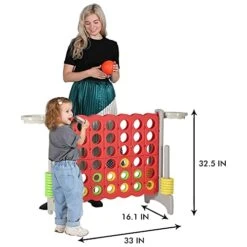 Giant 4-in-a-Row 33inch S-Version Adults Yard Connect Game Basketball Activity Outdoor Floor Game For Kids Teenages Jumbo Indoor Family Fun Board Games,Gray/Red -SSZQ01GR -BEYBLADE Sale Store 41kbEKmG5cL