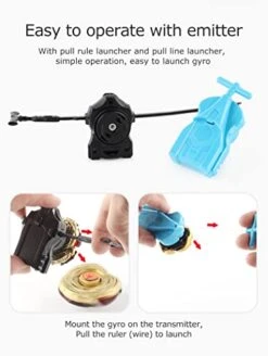 Hvops Battling Tops Metal Fusion Starter Set With 4D Launcher Grip Burst Battle Set Packed In Storage Case -BEYBLADE Sale Store 41kiZKzcOEL