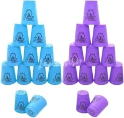 Lancisism 48Pcs Quick Stacking Cups Set, BPA-Free Material Sports Training Stacking Cup Game, Classic Family Game For Kids Adults Family, Great Gift Idea (Blue & Green & Purple & Red) -BEYBLADE Sale Store 41qCEwe7LPL. AC