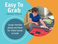 Etna 3-in-1 Giant Checkers & Tic Tac Toe Game Set With Reversible Mat - Enjoy Game Nights With Family & Friends Anywhere - Includes 16 Foam Checker Pieces, 4' X 4' Dual-Sided Mat, & Storage Bag -BEYBLADE Sale Store 41qKFRBtx6L