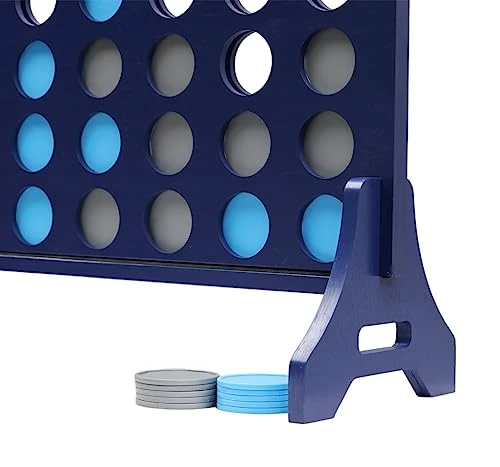 Tailgating Pros Premium Navy Giant Four In A Row With Carrying Case - Jumbo Oversized Outdoor Yard Game - Connect Multiple Pucks In A Row To Win - Many Puck Colors Available! 4 Tailgating Pros Premium Navy Giant Four In A Row With Carrying Case - Jumbo Oversized Outdoor Yard Game - Connect Multiple Pucks In A Row To Win - Many Puck Colors Available! - Image 2