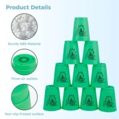 Joyibay 48pcs Sports Stacking Cups, Fast Paced Fun Game For Challenge Competition, Speed Training Game, Travel Party Gift For Kids And Adults, Blue+Green -BEYBLADE Sale Store 41vA5sePDJL