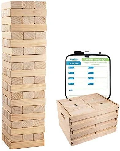 Giantville Giant Tumbling Timber Toy + Storage Crate/Platform - 60-Pc Jumbo Wooden Blocks Board/Floor Game For Kids And Adults - Premium Pine Wood, Life Size - Grows To Over 5-feet Tall While Playing 10 Giantville Giant Tumbling Timber Toy + Storage Crate/Platform - 60-Pc Jumbo Wooden Blocks Board/Floor Game For Kids And Adults - Premium Pine Wood, Life Size - Grows To Over 5-feet Tall While Playing - Image 8