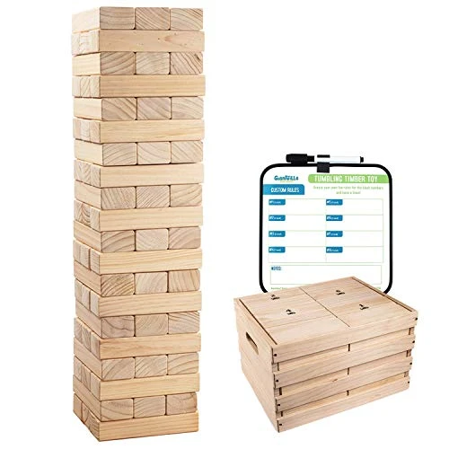 Giantville Giant Tumbling Timber Toy + Storage Crate/Platform - 60-Pc Jumbo Wooden Blocks Board/Floor Game For Kids And Adults - Premium Pine Wood, Life Size - Grows To Over 5-feet Tall While Playing 3 Giantville Giant Tumbling Timber Toy + Storage Crate/Platform - 60-Pc Jumbo Wooden Blocks Board/Floor Game For Kids And Adults - Premium Pine Wood, Life Size - Grows To Over 5-feet Tall While Playing