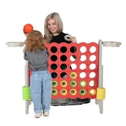 Giant 4-in-a-Row Connect Game Basketball Activity Outdoor Floor Game For Kids Teenages Adults Indoor Family Fun Board Games, Red/Grey -BEYBLADE Sale Store 41zN2ryrZ6L