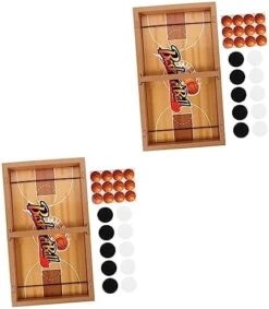 CLISPEED 2 Sets Bouncing Chess Air Hockey Puck Wooden Toys Basketball Toys Wooden Hockey Game Family Board Games Tabletop Board Game Winner Board Game Hockey Table Game Chess Toys Football -BEYBLADE Sale Store 41zUecw2A4L. AC