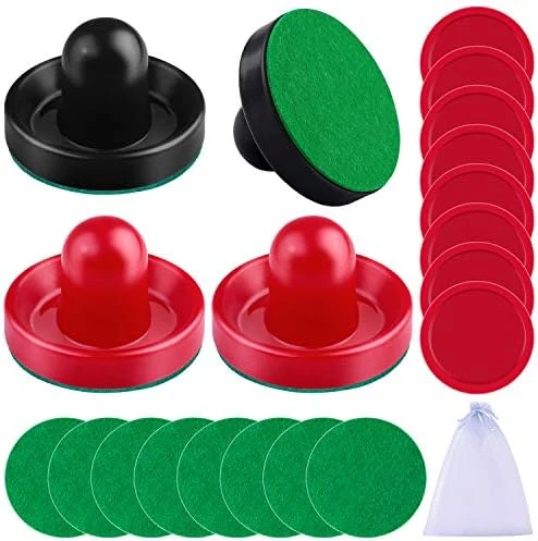 URATOT Air Hockey Pushers And Air Hockey Pucks Air Hockey Paddles, Goal Handles Paddles Replacement Accessories For Game Tables(4 Pushers, 8 Red Pucks And 8 Green Pads) 9 URATOT Air Hockey Pushers And Air Hockey Pucks Air Hockey Paddles, Goal Handles Paddles Replacement Accessories For Game Tables(4 Pushers, 8 Red Pucks And 8 Green Pads) - Image 7