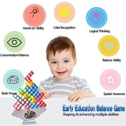 T'PUPU Tetra Tower Balancing Stacking Toys,Board Games For Kids & Adults,Tetris Balance Game Building Blocks,Perfect For Family Games, Parties, Travel -BEYBLADE Sale Store 5106GH6NZgL