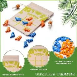 36 Set Dinosaurs Themed Tic Tac Toe Games With Burlap Gift Bags Mini Wooden Pieces Small Drawstring Bags For Dino Birthday Party Favors Travel Games Girls Boys Learning Toys -BEYBLADE Sale Store 510ecQsb2NL